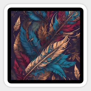 Boho-inspired feather pattern Sticker